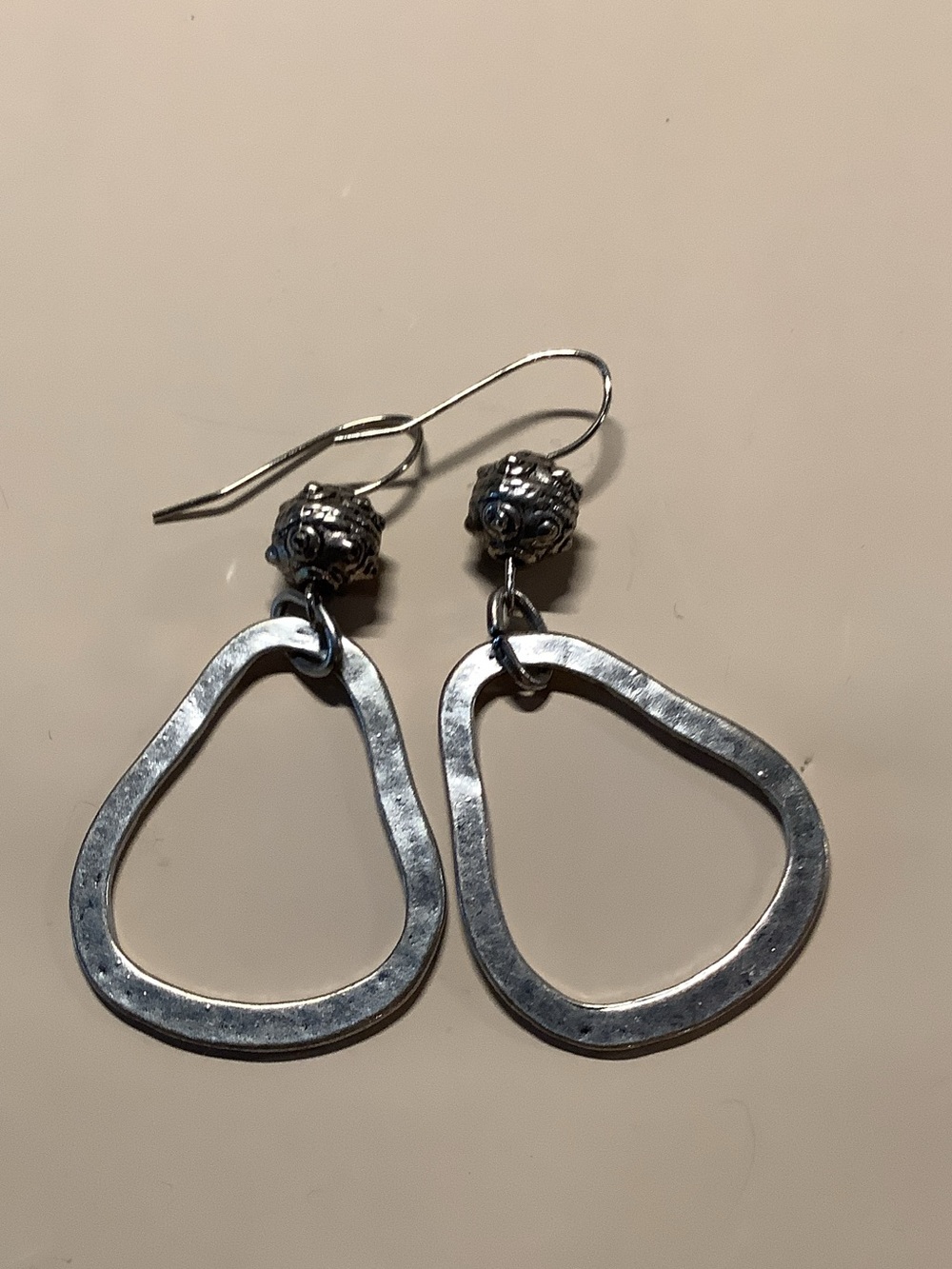 Sterling Silver Open Teardrop Dangle Earrings